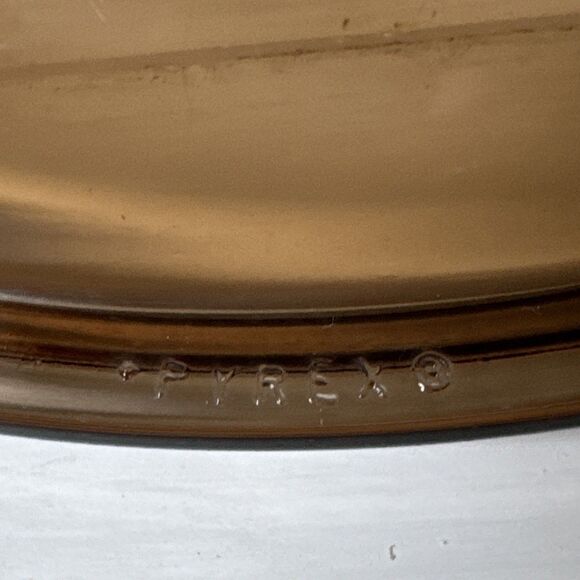 Round Pyrex Replacement Glass Lid Amber Color  10⅝”  Large - Picture 5 of 8